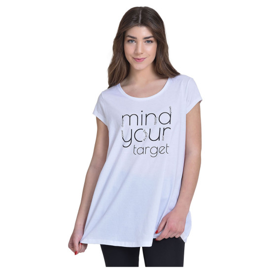 Target Γυναικεία κοντομάνικη μπλούζα Long T-Shirt "A" Line Single Jersey "Mind"